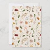 Invitation Elegant Boho Fleur sauvage Fête des mariées floral (Dos)