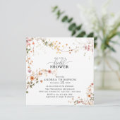 Invitation Elegant Boho Fleur sauvage Fête des mariées floral (Debout devant)