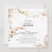 Invitation Elegant Boho Fleur sauvage Fête des mariées floral (Devant)