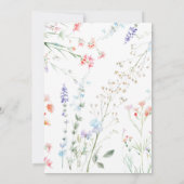 Invitation Elegant Boho Fleur sauvage Fête des mariées floral (Dos)