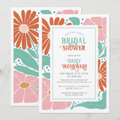 Invitation Elegant Boho Fleur sauvage Fête des mariées floral (Devant / Derrière)