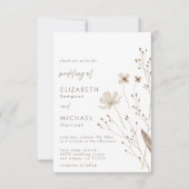 Invitation Élégant Boho Fleur sauvage Floral Mariage (Devant)