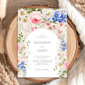 Invitation Elégant Boho Fleur sauvage Floral Mariage