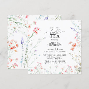 Invitation Elégant Boho Fleur sauvage Floral Thé nuptial