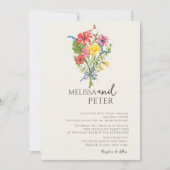 Invitation Elegant Boho Fleur sauvage Mariage (Devant)