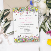 Invitation Elegant Boho Fleur sauvage Mariage