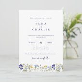 Invitation Elegant Boho Fleur sauvage Mariage photo (Debout devant)