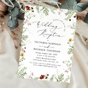 Invitation Elégant Boho Fleur sauvage mariage réception