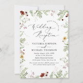 Invitation Elégant Boho Fleur sauvage mariage réception (Devant)