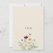 Invitation Elégant Boho Fleur sauvage mariage réception (Dos)