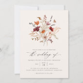 Invitation Elegant Boho Fleur sauvage photo Mariage de automn (Devant)