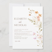 Invitation Elegant Boho Fleur sauvage Photo Mariage Décontrac (Devant)