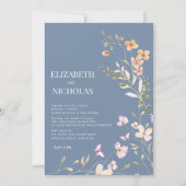 Invitation Elegant Boho Fleur sauvage Photo Mariage Décontrac (Devant)