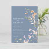Invitation Elegant Boho Fleur sauvage Photo Mariage Décontrac (Debout devant)