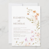 Invitation Elegant Boho Fleur sauvage Photo Mariage Décontrac (Devant)