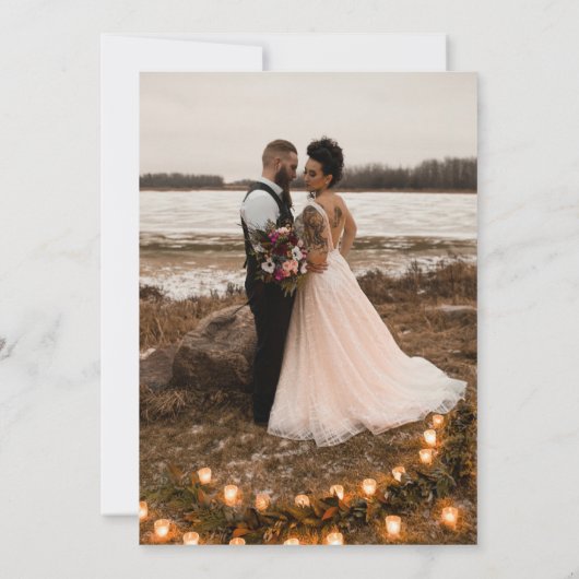 Invitation Elegant Boho Fleur sauvage Photo Mariage Décontrac (Dos)