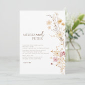 Invitation Elegant Boho Fleur sauvage Photo Mariage Décontrac (Debout devant)