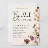 Invitation Elegant Boho Fleur sauvage Rustic Chic Fête des ma (Devant)