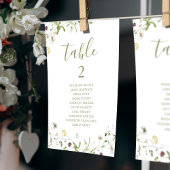 Invitation Elegant Boho Fleur sauvage tableau nombre de place
