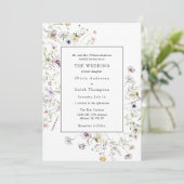 Invitation Elégant Boho Fleur sauvage Verdure Cadre Mariage I (Debout devant)
