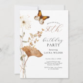 Invitation Elégant Boho Fleurs sauvages 50e fête d'anniversai (Devant)