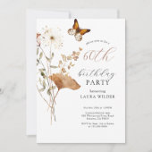 Invitation Élégant Boho Fleurs sauvages 60e fête d'anniversai (Devant)