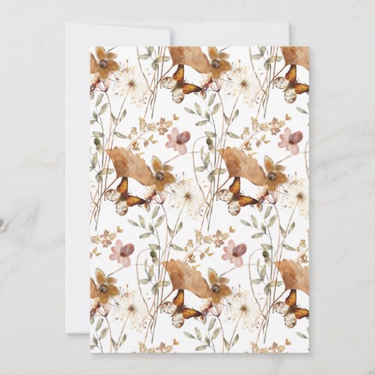 Invitation Élégant Boho Fleurs sauvages 60e fête d'anniversai (Dos)