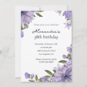 Invitation Elégant Boho Floral Aquarelle 38e anniversaire (Devant)