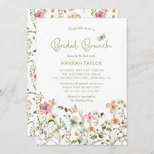 Invitation Elégant Boho Floral Fleur sauvage Brunch nuptial