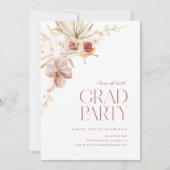 Invitation Élégant Boho Floral Grad Party | Graduation (Devant)