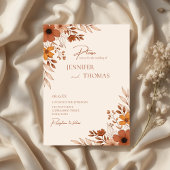 Invitation Elegant boho Floral Hand-Drawn Wedding