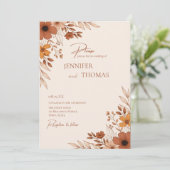 Invitation Elegant boho Floral Hand-Drawn Wedding (Debout devant)