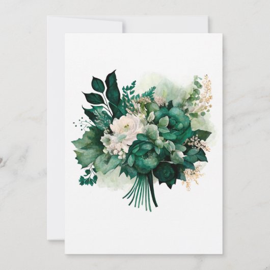 Invitation Elégant Boho Floral moderne Emerald Mariage vert (Dos)