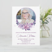 Invitation Elegant Boho Floral Photo 96e anniversaire (Debout devant)