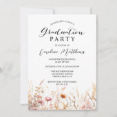 Invitation Élégant Boho Floral Photo Graduation (Devant)