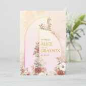 Invitation Elegant Boho Floral Purple Pink Modern Wedding (Debout devant)