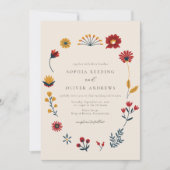Invitation Elegant Boho Floral QR Code Mariage photo (Devant)