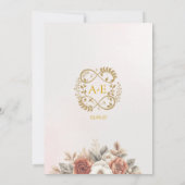 Invitation Elegant Boho Floral Rose Pink Modern Wedding (Dos)