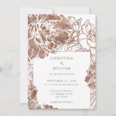 Invitation Elégant Boho Floral Terracotta Brown Mariage (Devant)