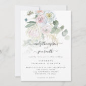 Invitation Elégant Boho Florals Eucalyptus Pastel Mariage (Devant)