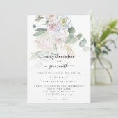 Invitation Elégant Boho Florals Eucalyptus Pastel Mariage (Debout devant)