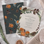 Invitation Elégant Boho foncé Citrus verdure Mariage d'hiver