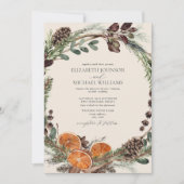 Invitation Elégant Boho foncé Citrus verdure Mariage d'hiver (Devant)