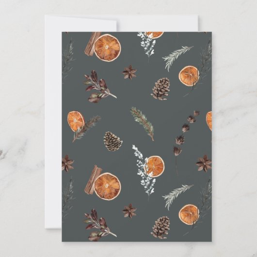 Invitation Elégant Boho foncé Citrus verdure Mariage d'hiver (Dos)