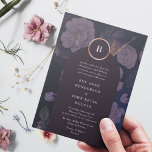 Invitation Élégant Boho foncé Rose or Arc  or Mariage<br><div class="desc">Elégant Boho foncé Floral Arch Rose or Faire-part de mariage</div>