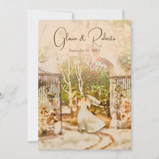 Invitation Elegant Boho Hacienda Garden Mariage mexicain (Devant)