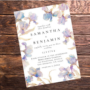Invitation Elegant Boho Iris Mariage