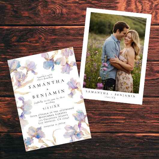 Invitation Elegant Boho Iris Mariage photo