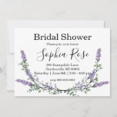 Invitation Elégant boho Lavender Eucalyptus Douche nuptiale (Devant)
