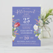Invitation Élégant Boho Lavender Floral Retraite Party (Debout devant)